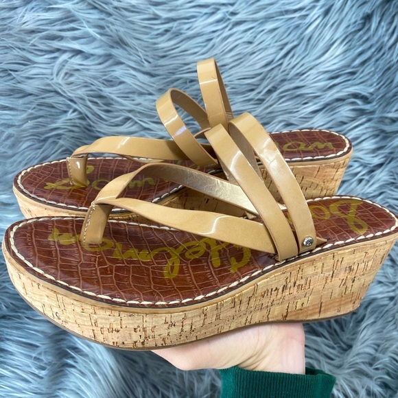 Sam Edelman Shoes - Sam Edelman Women's Size 9 Rasha Wedge Sandal Platform Strappy Tan Beige